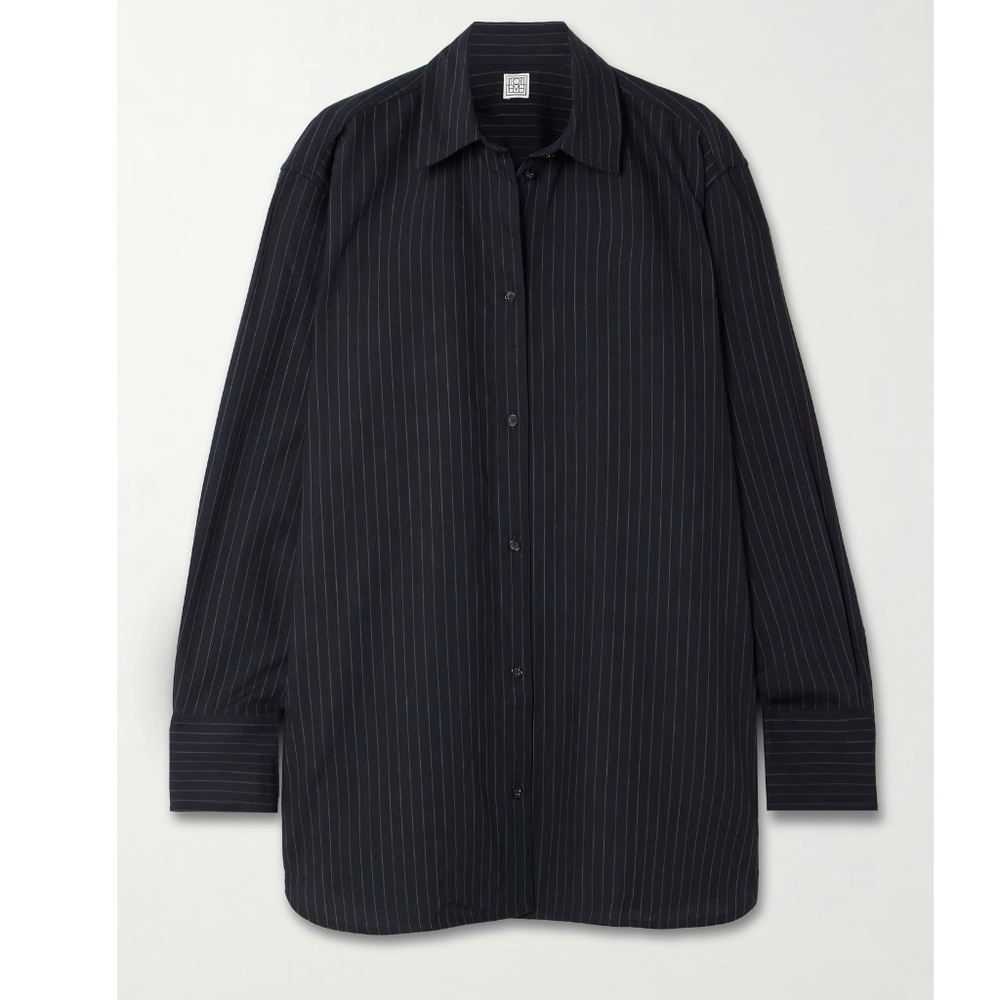 TOTEME Pinstriped wool-blend shirt